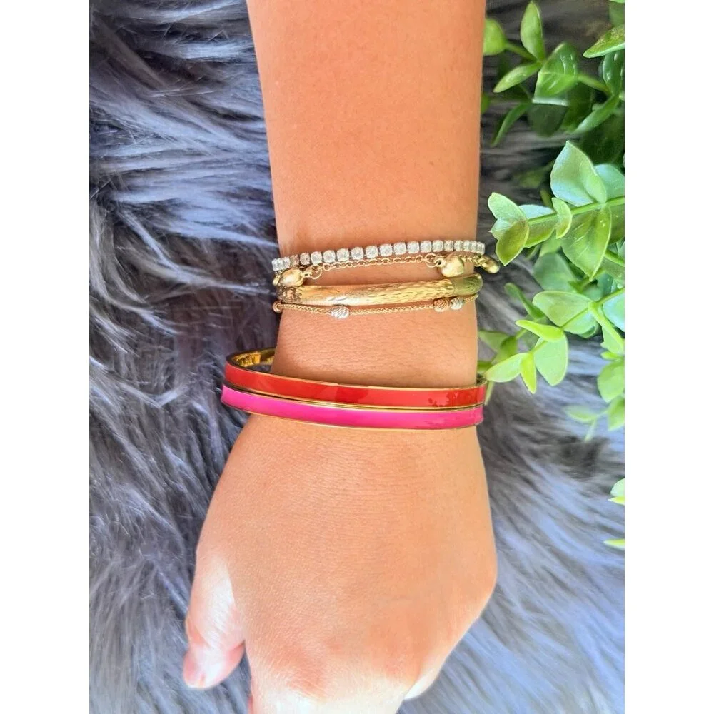 Kate Spade Pink/Red Enamel Bangles - Picture 6 of 7